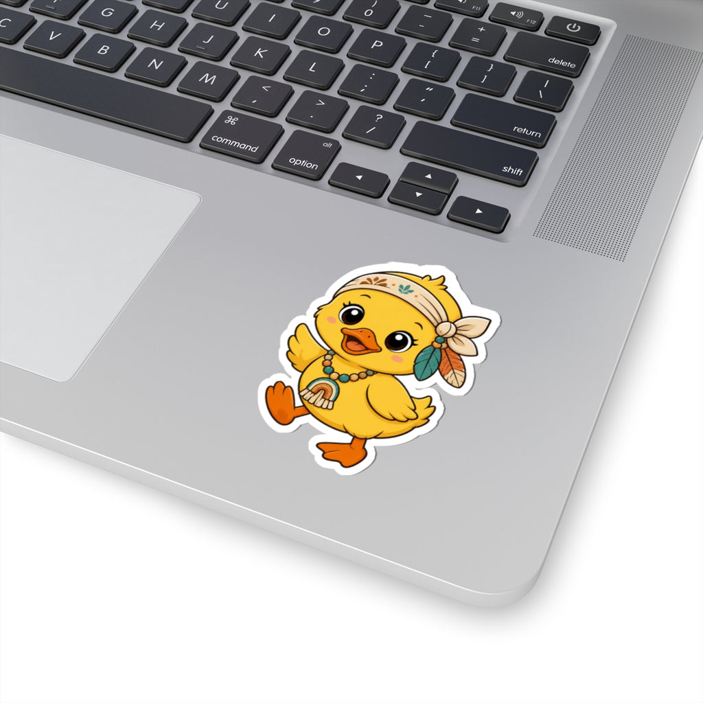 Adorable Boho Duckling Kiss-Cut Sticker