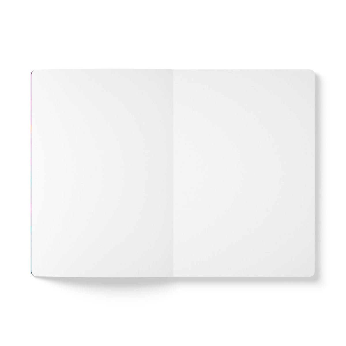 Cosmic Swirl Softcover Journal — Neon Galaxy Moon & Planets Notebook