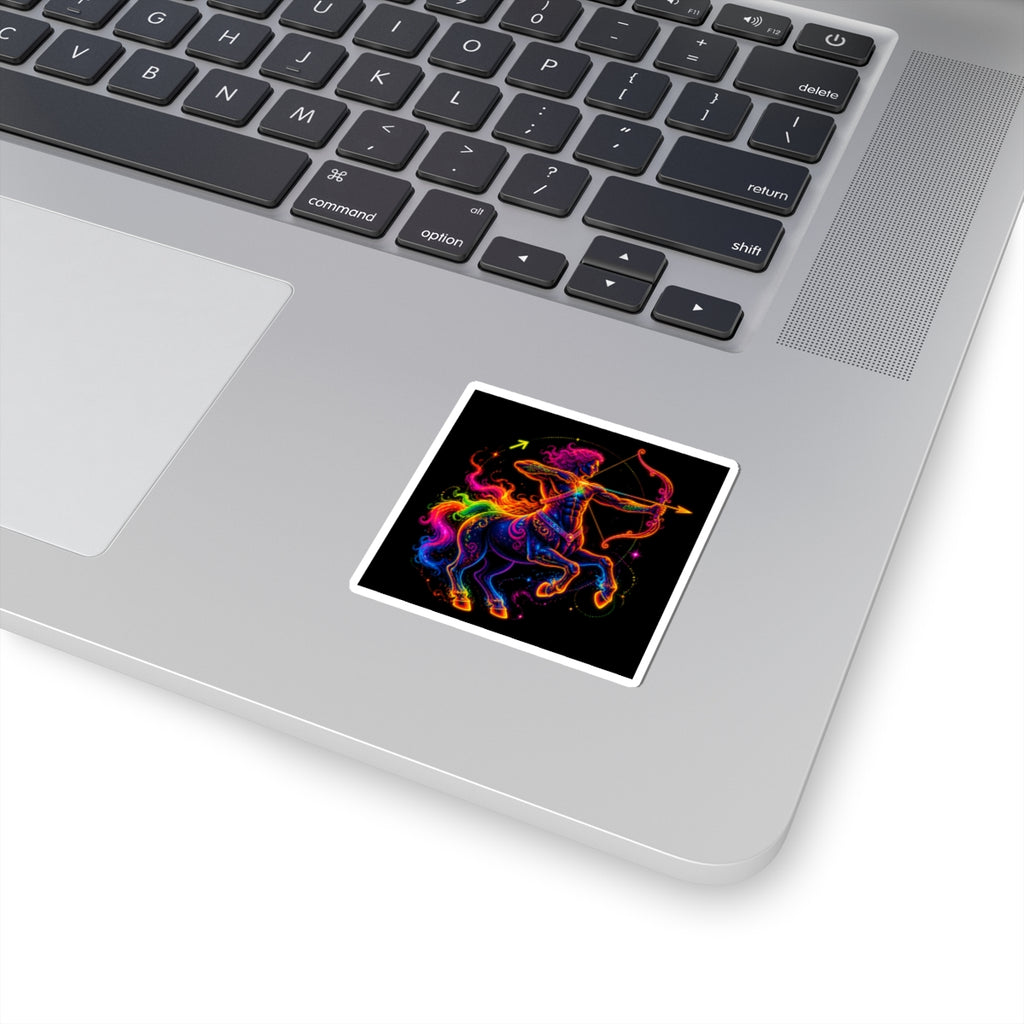 Neon Sagittarius Archer Kiss-Cut Sticker