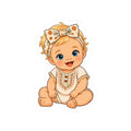 Boho Baby Girl Kiss-Cut Sticker