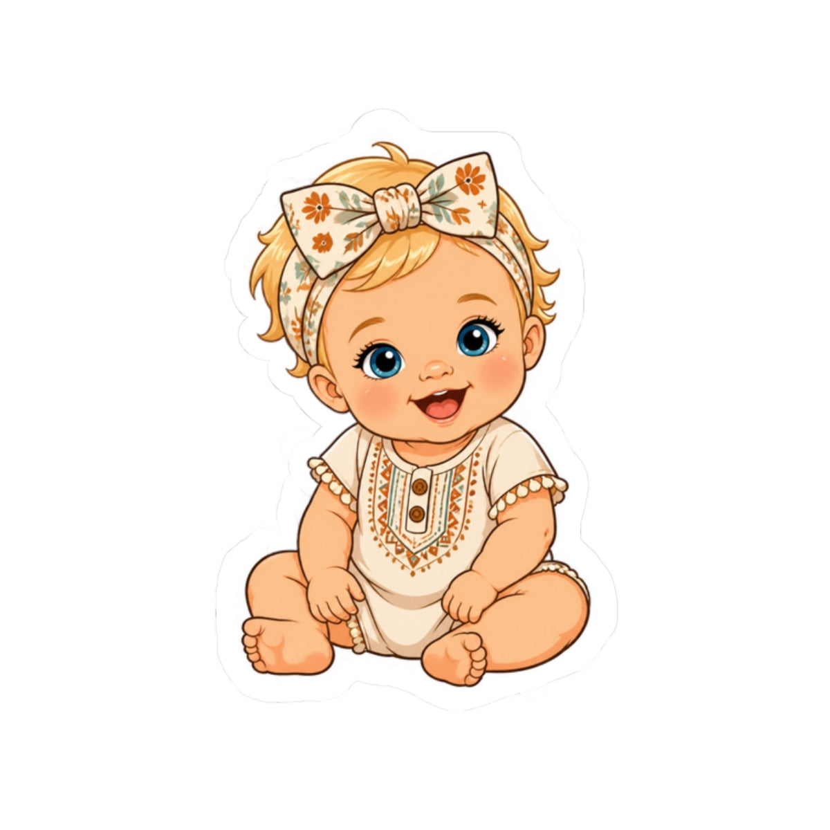 Boho Baby Girl Kiss-Cut Sticker
