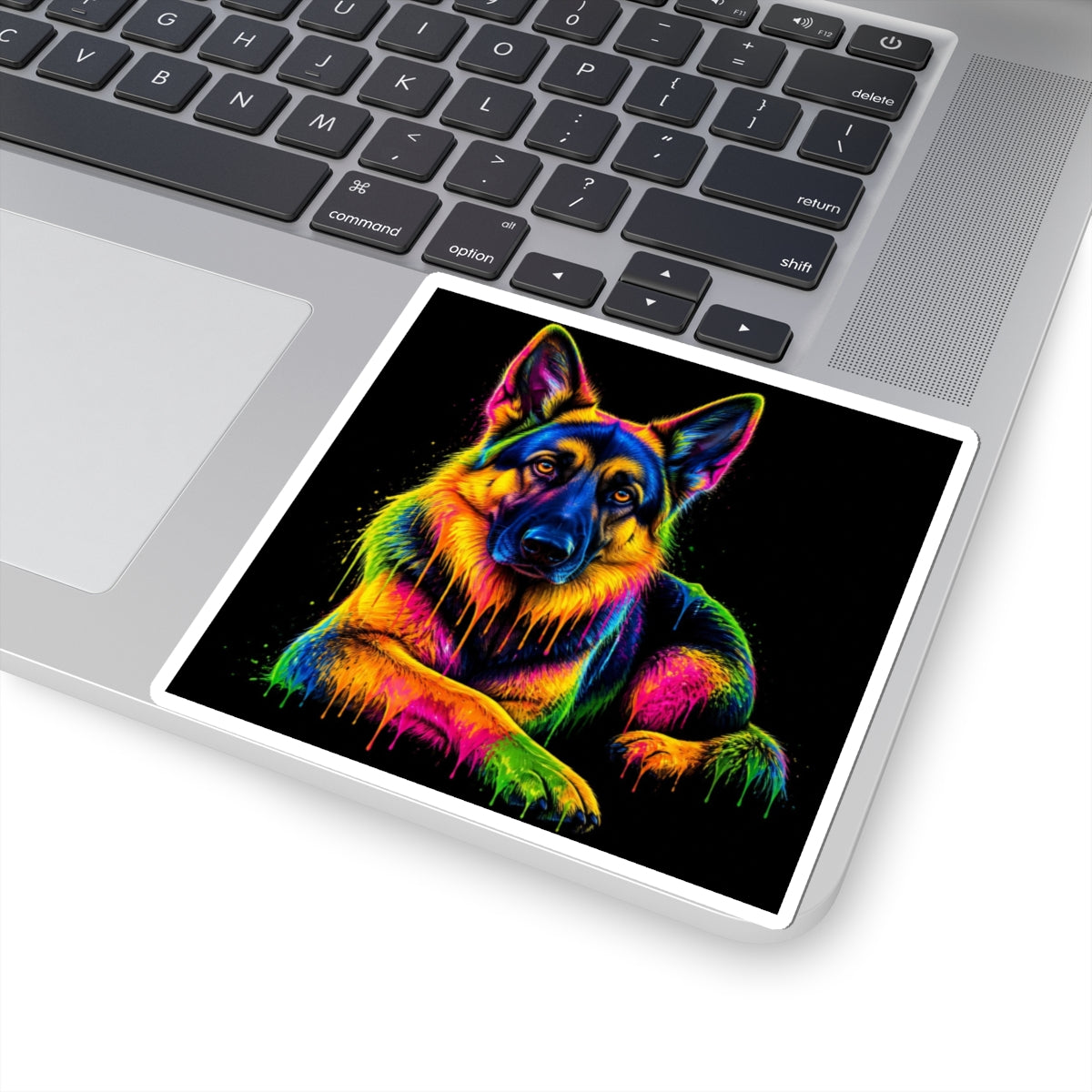 Rainbow German Shepherd Kiss-Cut Sticker