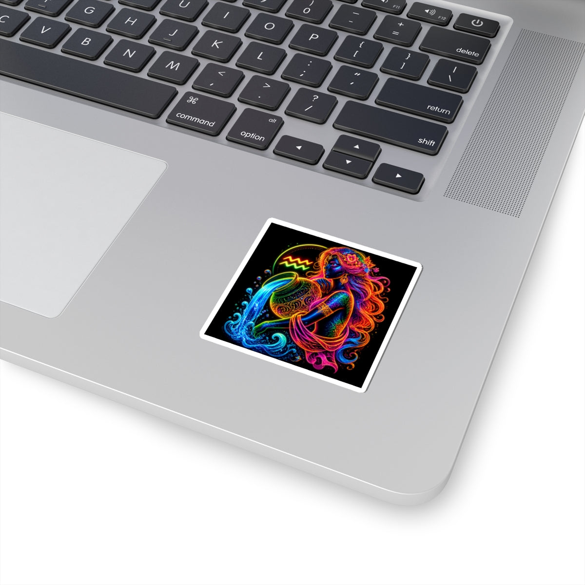 Neon Aquarius Water Bearer Kiss-Cut Sticker