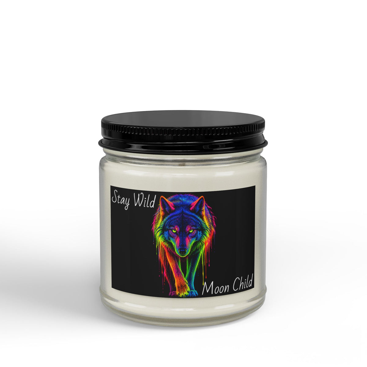 Stay Wild Moon Child Rainbow Wolf Soy Candle