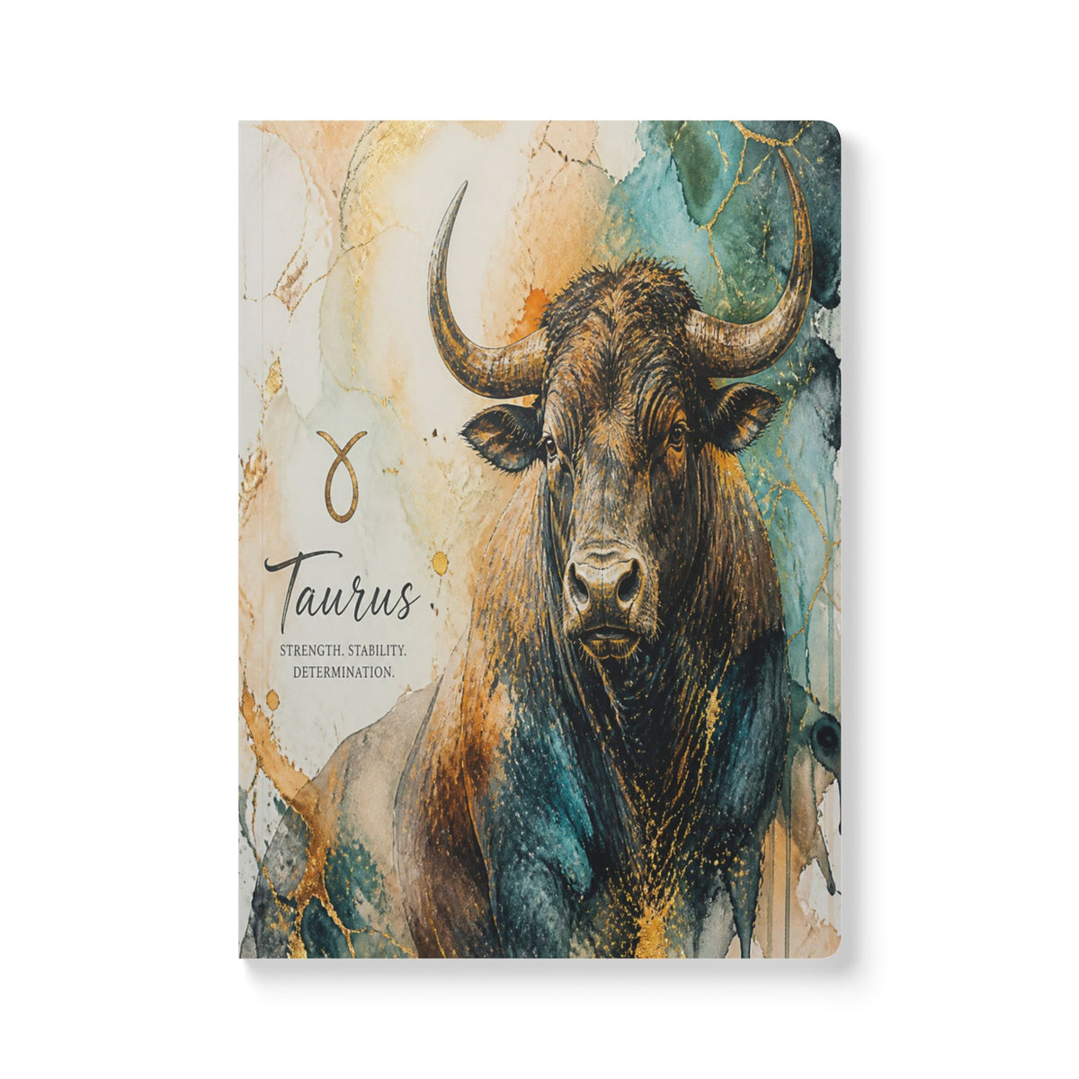 Taurus Bull Softcover Journal — Zodiac Notebook with Inspirational Traits