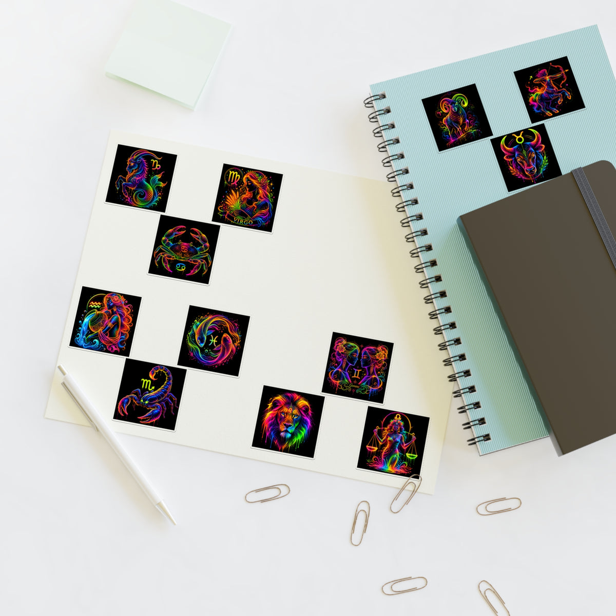 Colorful Zodiac Signs Sticker Sheets