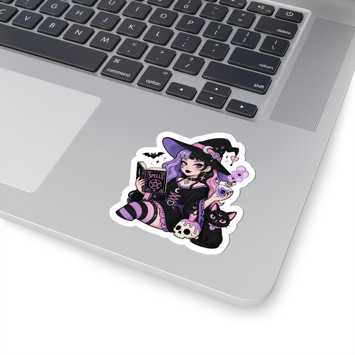 Pastel Gothic Witch Cat Kiss-Cut Sticker