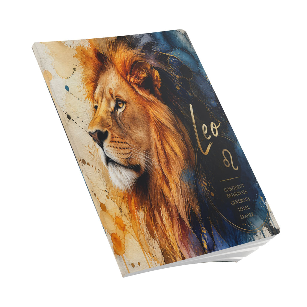 Leo Lion Softcover Journal — Zodiac Notebook with Inspirational Inside Prints