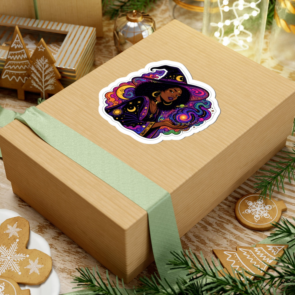 Mystic Witch Sticker — Afro Magic Kiss-Cut Vinyl Sticker