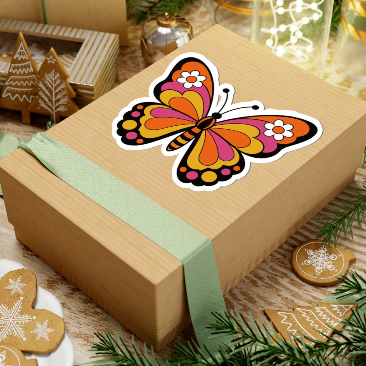 Colorful Butterfly Kiss-Cut Sticker