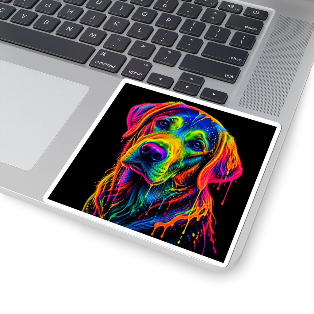 Colorful Labrador Retriever Dog Kiss-Cut Sticker