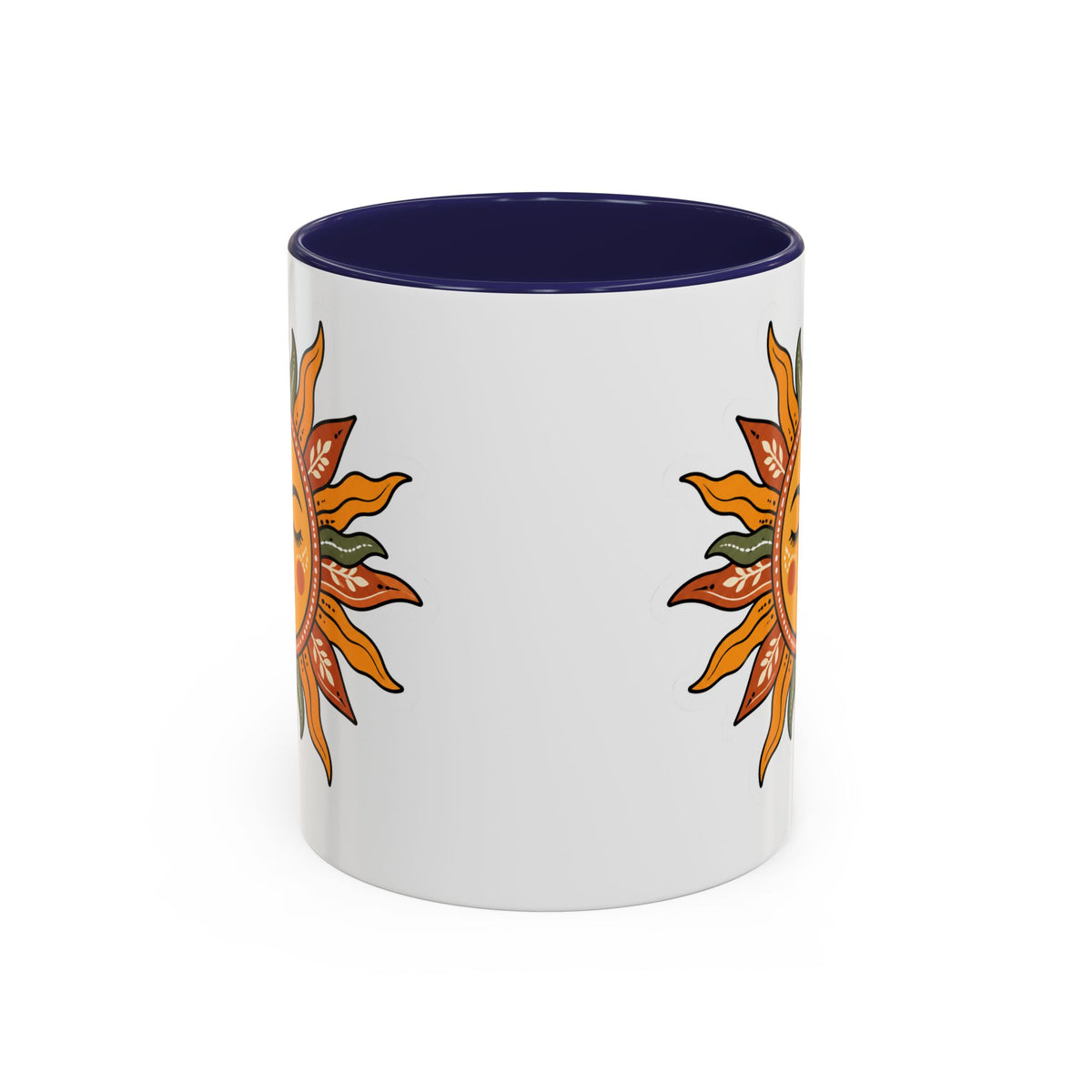 Sunface Accent Coffee Mug — Boho Sun Goddess Ceramic Mug (11/15oz)