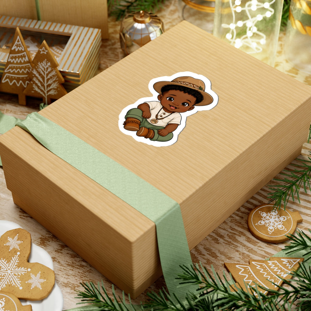 Adorable Black Baby boy Kiss-Cut Sticker