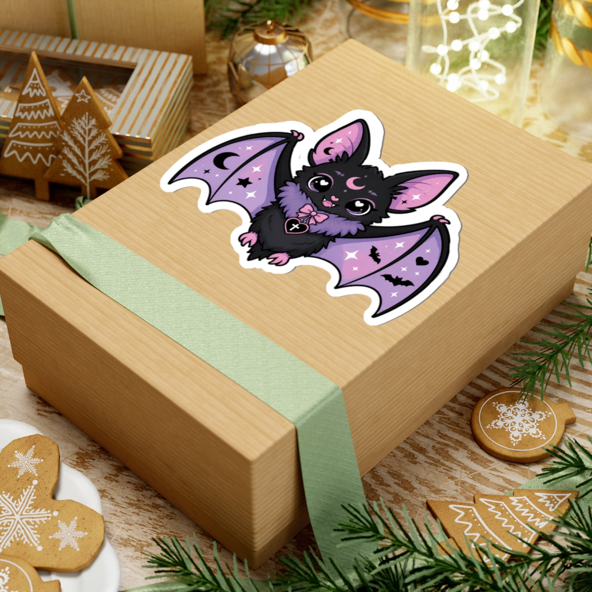 Pastel Gothic Bat Kiss-Cut Sticker
