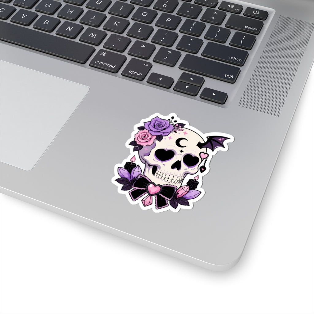Pastel Gothic Sugar Skull Kiss-Cut Sticker