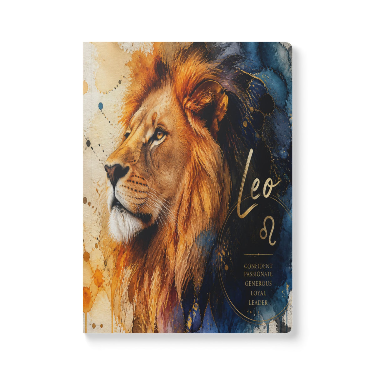 Leo Lion Softcover Journal — Zodiac Notebook with Inspirational Inside Prints