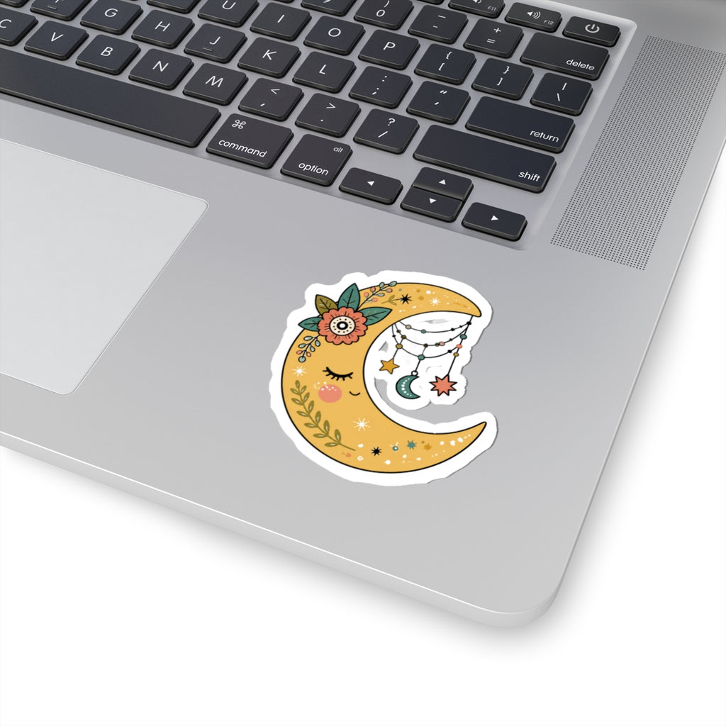Celestial Crescent Moon Kiss-Cut Sticker