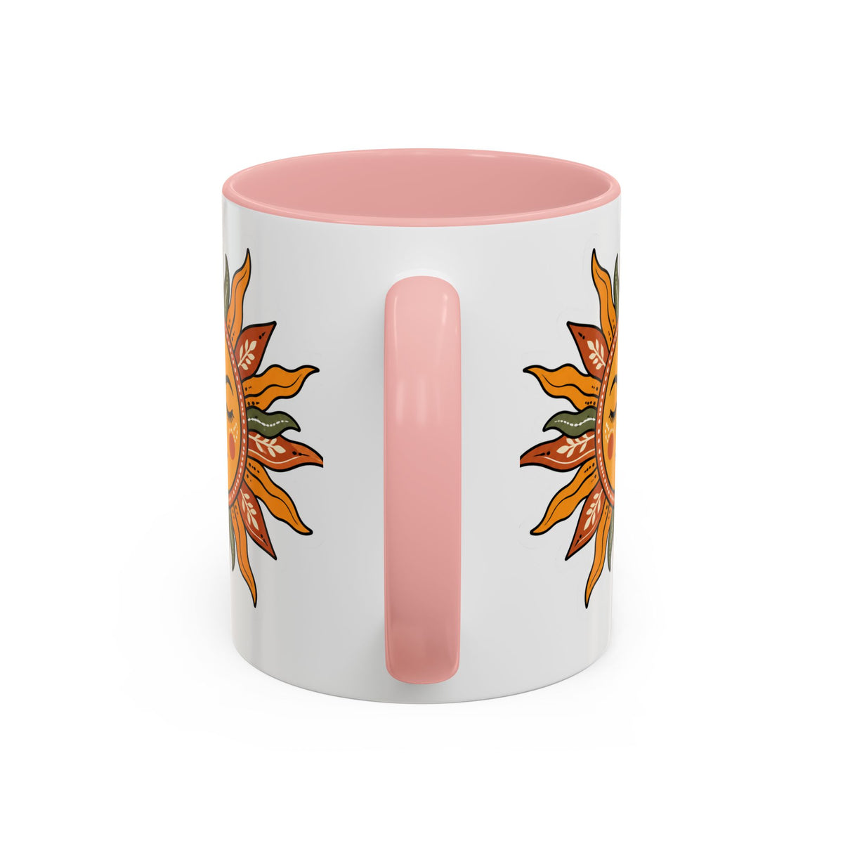 Sunface Accent Coffee Mug — Boho Sun Goddess Ceramic Mug (11/15oz)