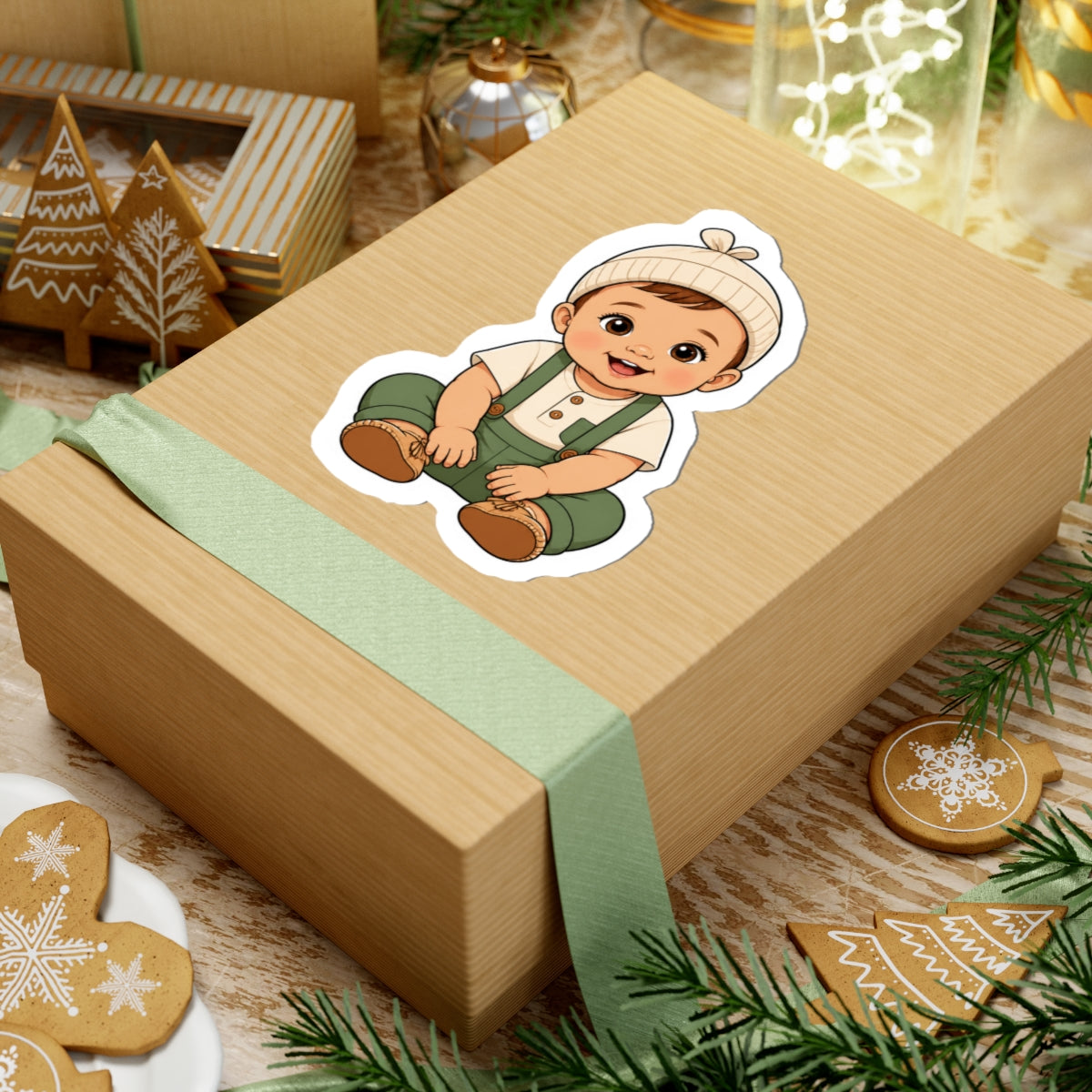 Adorable Baby Boy Kiss-Cut Sticker