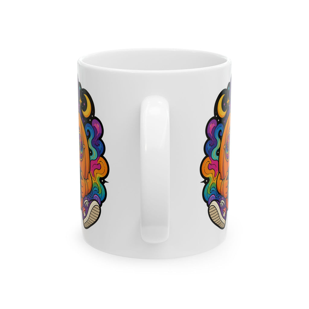 Psychedelic Pumpkin Mug — Colorful Rainbow Pumpkin Ceramic Coffee Cup (11oz & 15oz)