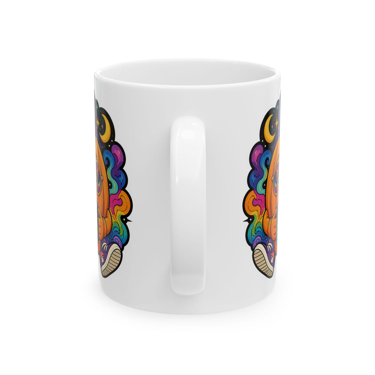 Psychedelic Pumpkin Mug — Colorful Rainbow Pumpkin Ceramic Coffee Cup (11oz & 15oz)