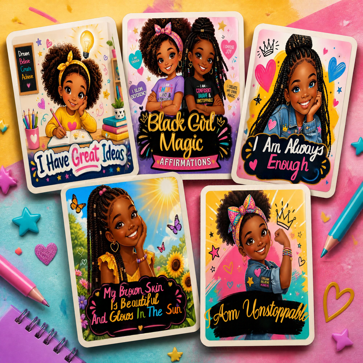 Black Girl Magic Affirmations Printable Deck