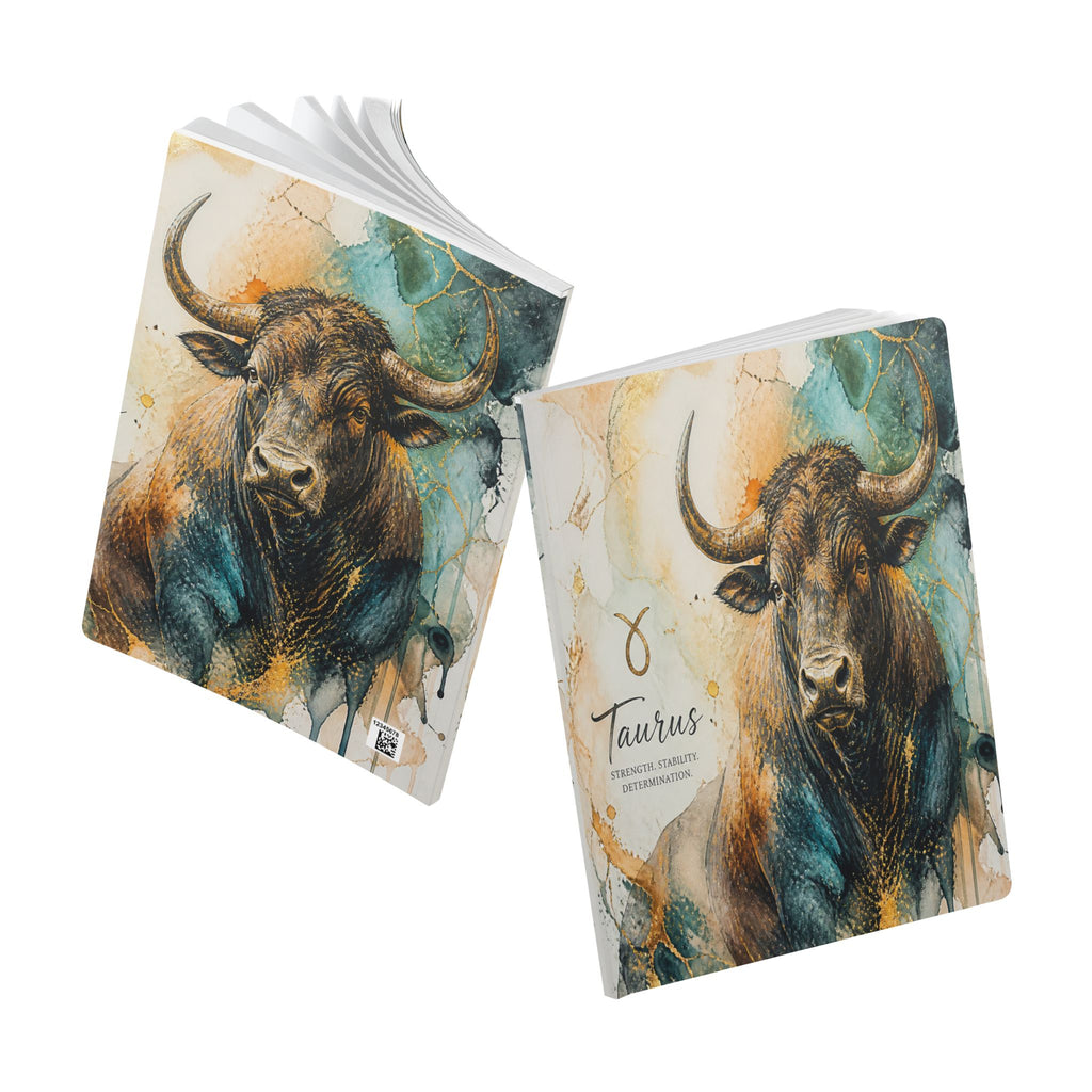 Taurus Bull Softcover Journal — Zodiac Notebook with Inspirational Traits
