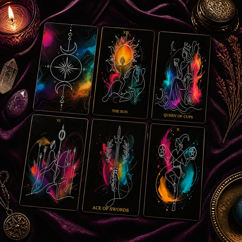 Electric Line Tarot Deck (With Tuck Box and Cheat Sheet)