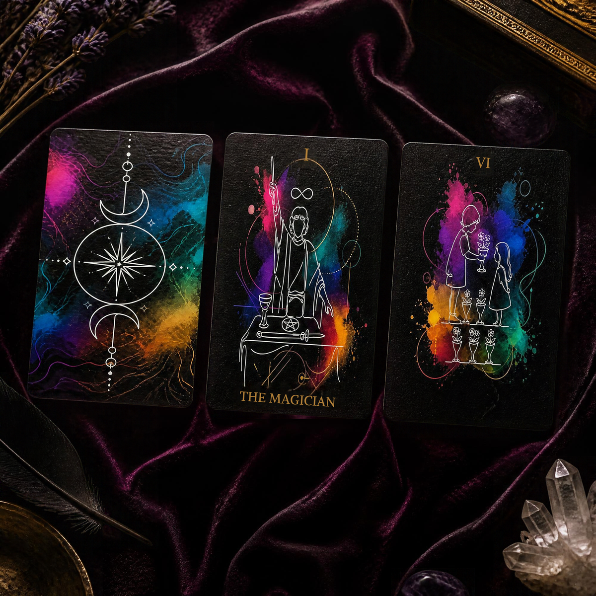 Electric Line Tarot Deck (With Tuck Box and Cheat Sheet)