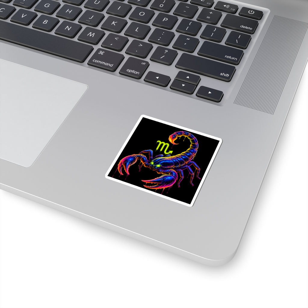 Neon Scorpion Zodiac Kiss-Cut Sticker