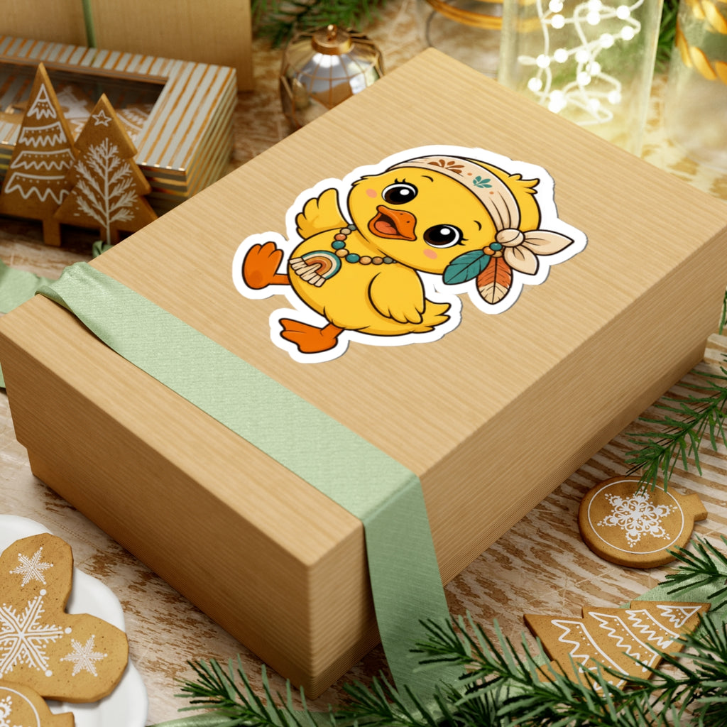 Adorable Boho Duckling Kiss-Cut Sticker