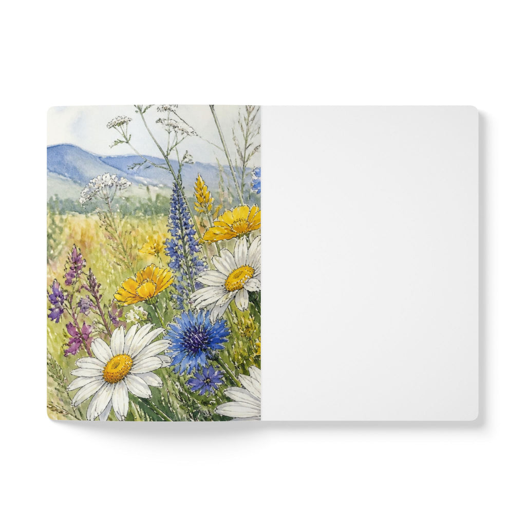 Floral Reaper Softcover Journal — Gothic Skull & Wildflower Notebook