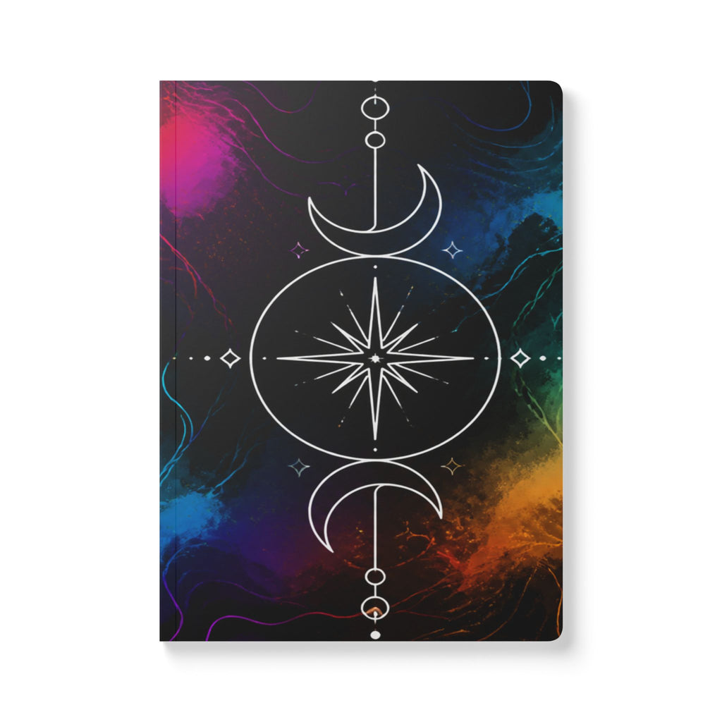 Celestial Compass Softcover Journal — Moon Phases & Starburst Notebook