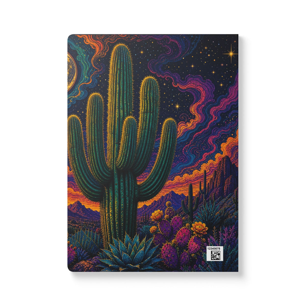 The Dreaming Desert Oracle Journal — Psychedelic Saguaro Softcover Notebook