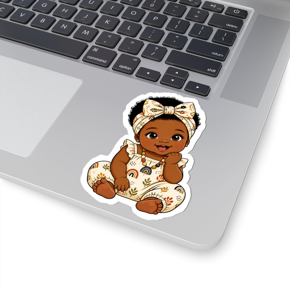Adorable Black Baby Girl Kiss-Cut Sticker