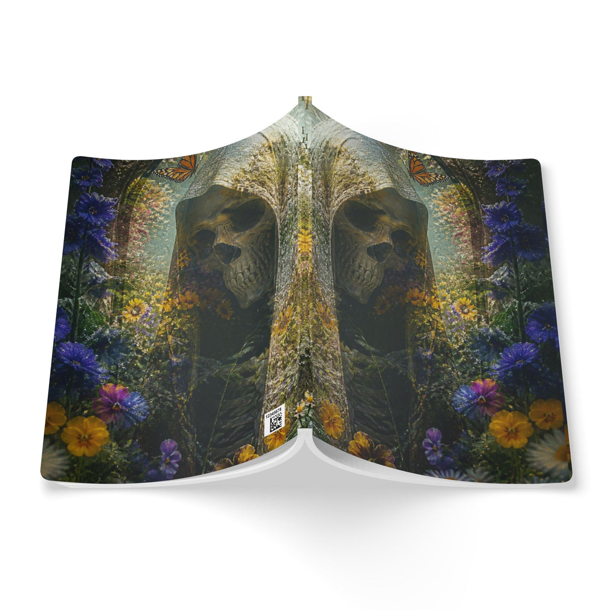 Floral Reaper Softcover Journal — Gothic Skull & Wildflower Notebook