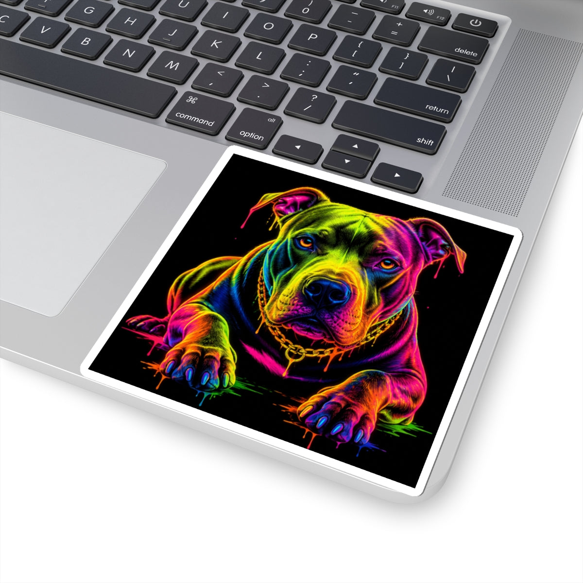 Neon Pit Bull Kiss-Cut Sticker
