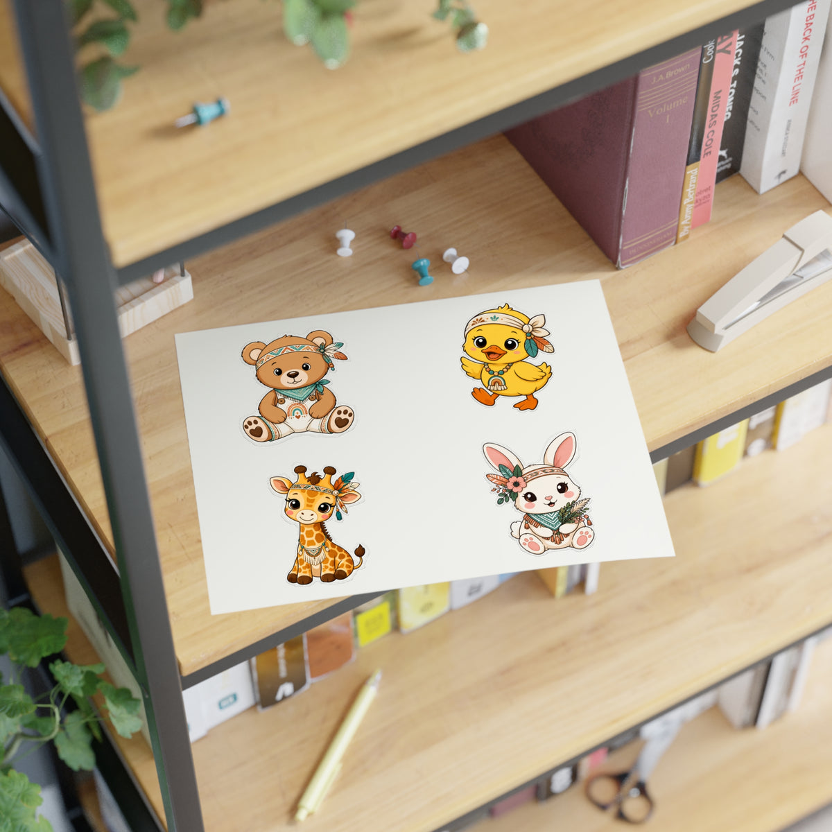 Cute Boho Animals Sticker Sheets