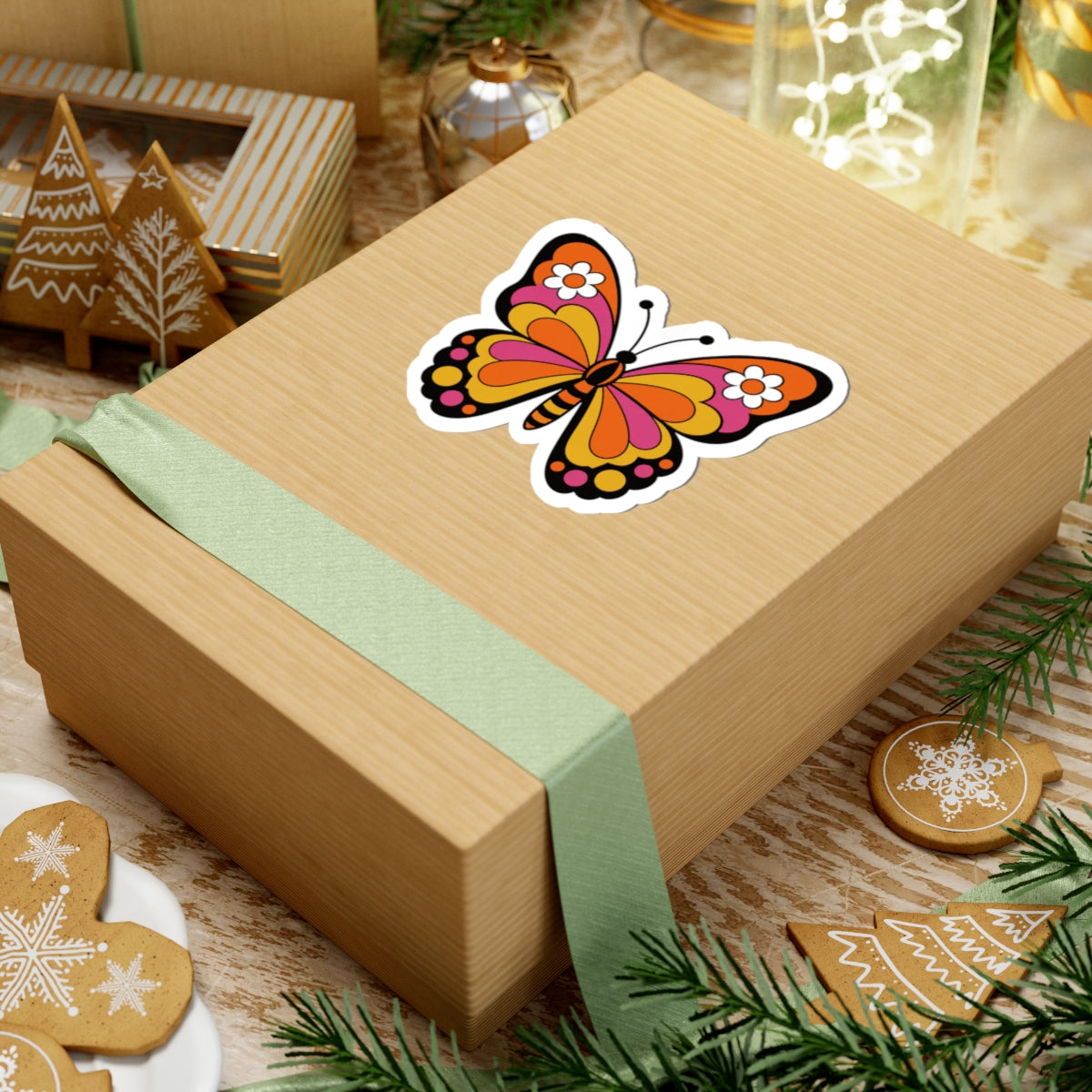Colorful Butterfly Kiss-Cut Sticker