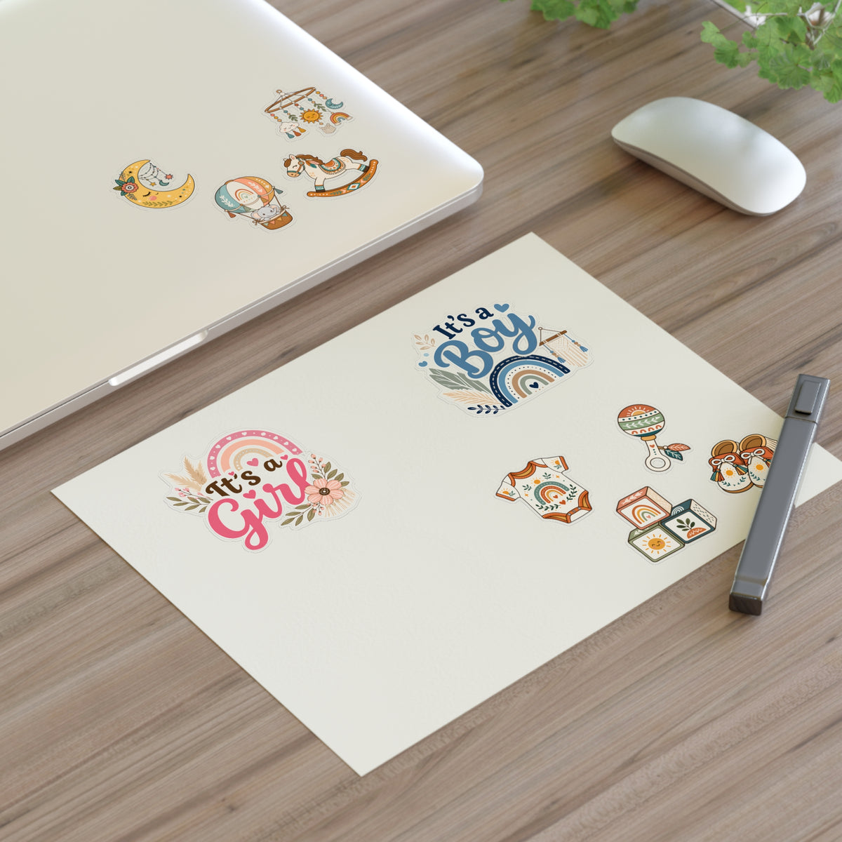 It's a Girl or Boy Boho Baby Shower Sticker Sheets