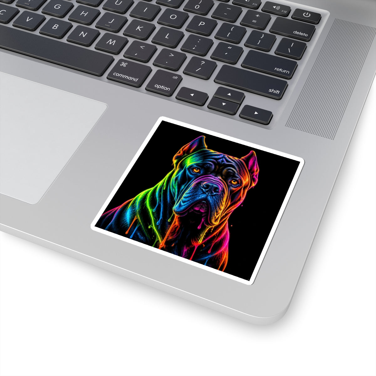 Neon Rainbow Cane Corso Dog Kiss-Cut Sticker