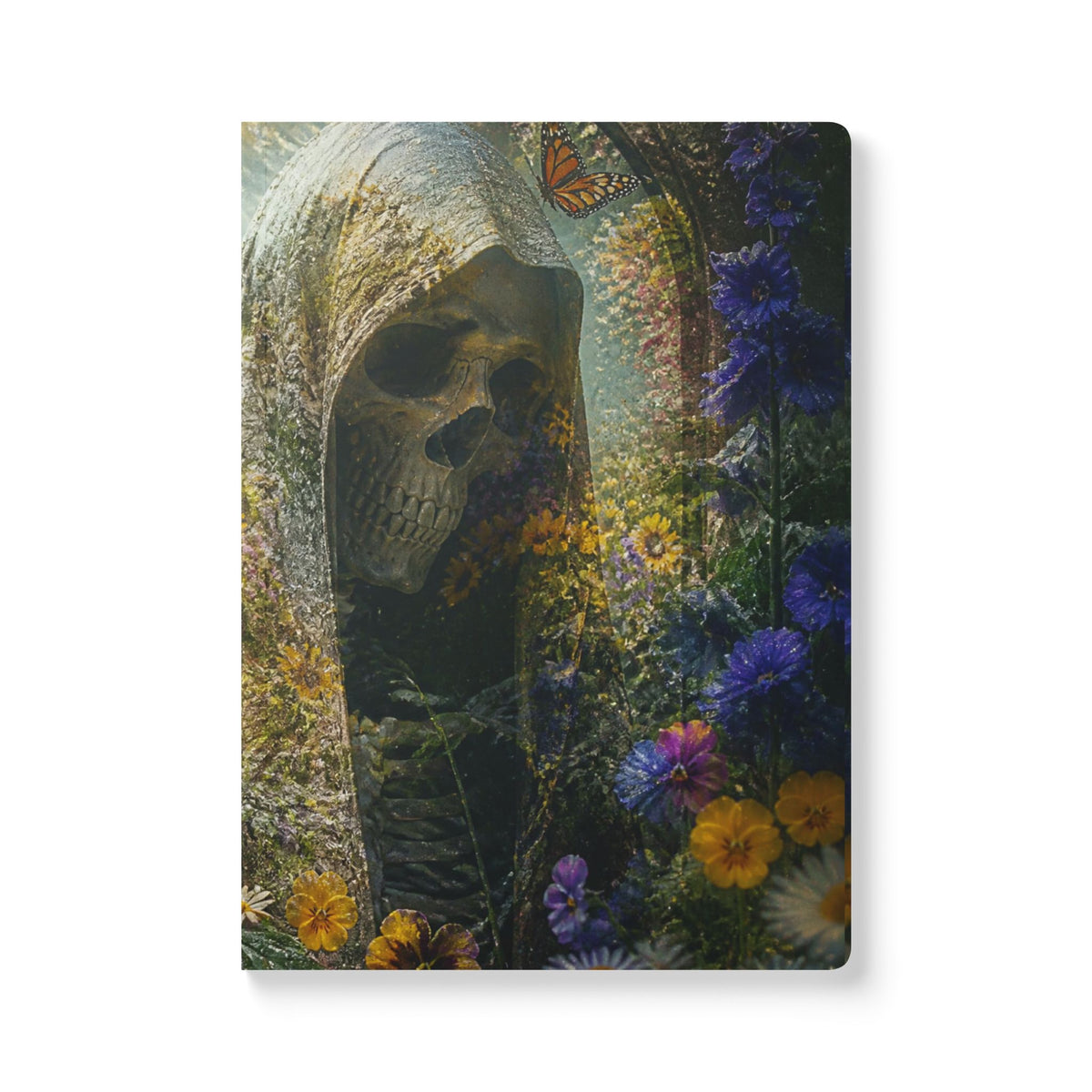 Floral Reaper Softcover Journal — Gothic Skull & Wildflower Notebook