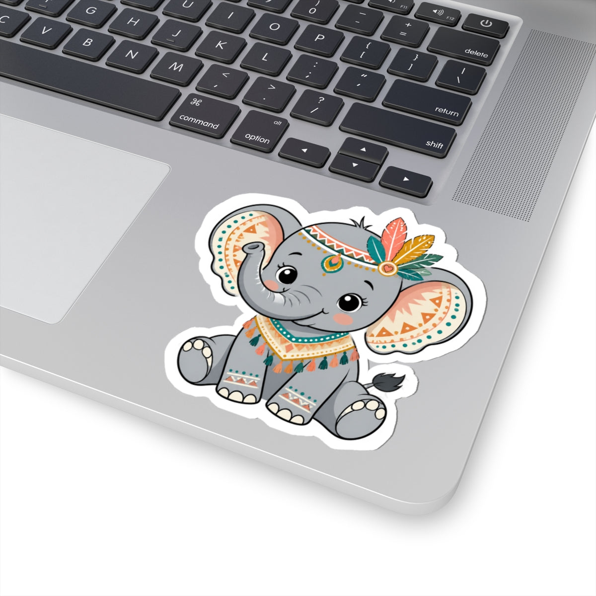 Cute Boho Elephant Kiss-Cut Sticker