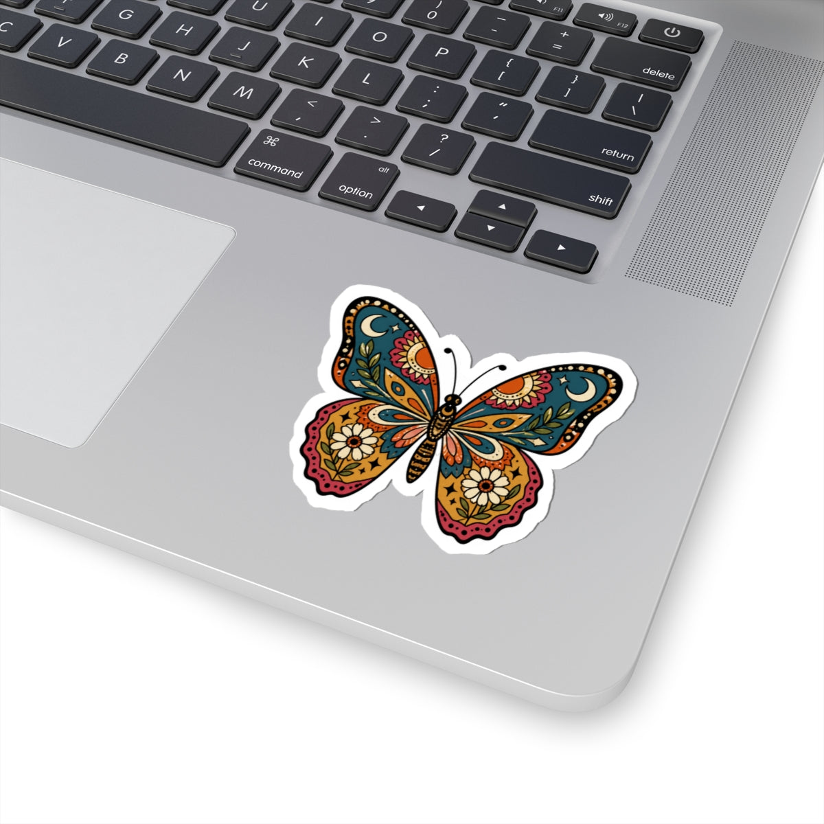 Colorful Botanical Butterfly Kiss-Cut Sticker