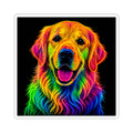 Rainbow Golden Retriever Kiss-Cut Sticker