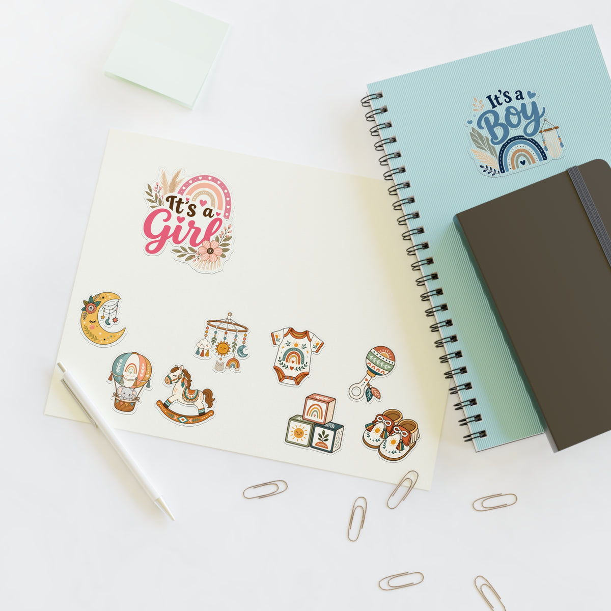 It's a Girl or Boy Boho Baby Shower Sticker Sheets
