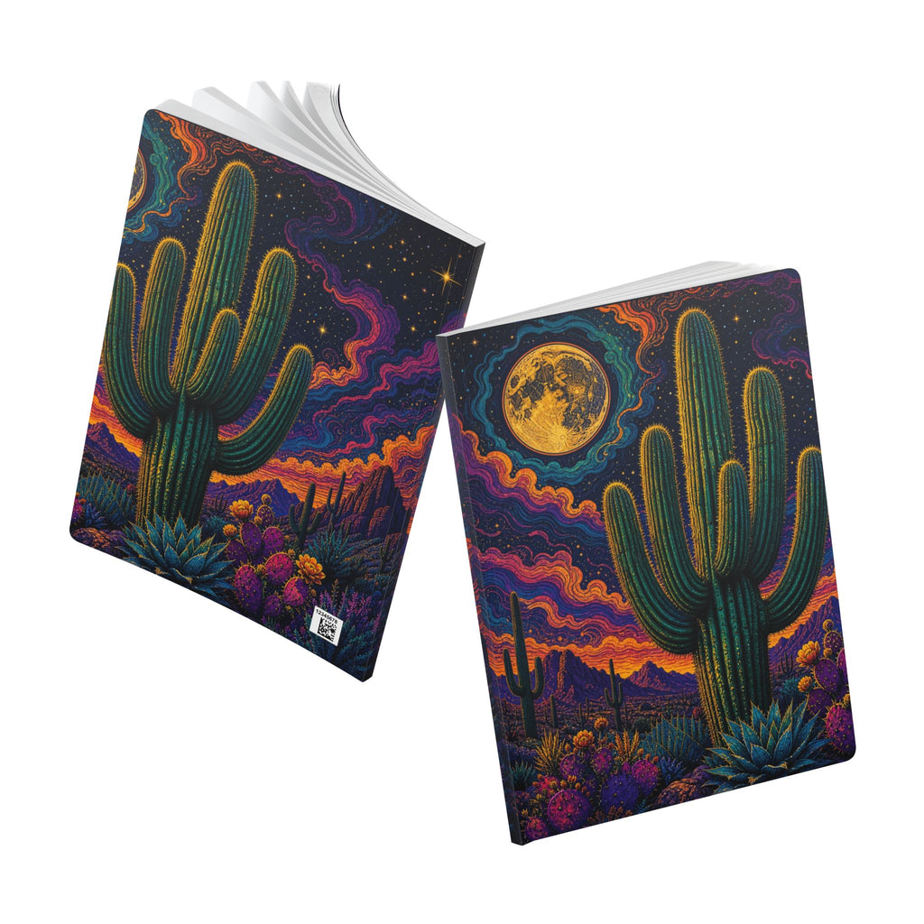 The Dreaming Desert Oracle Journal — Psychedelic Saguaro Softcover Notebook