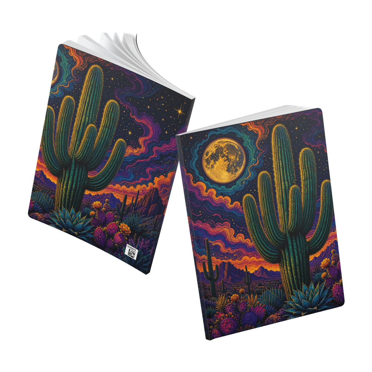The Dreaming Desert Oracle Journal — Psychedelic Saguaro Softcover Notebook