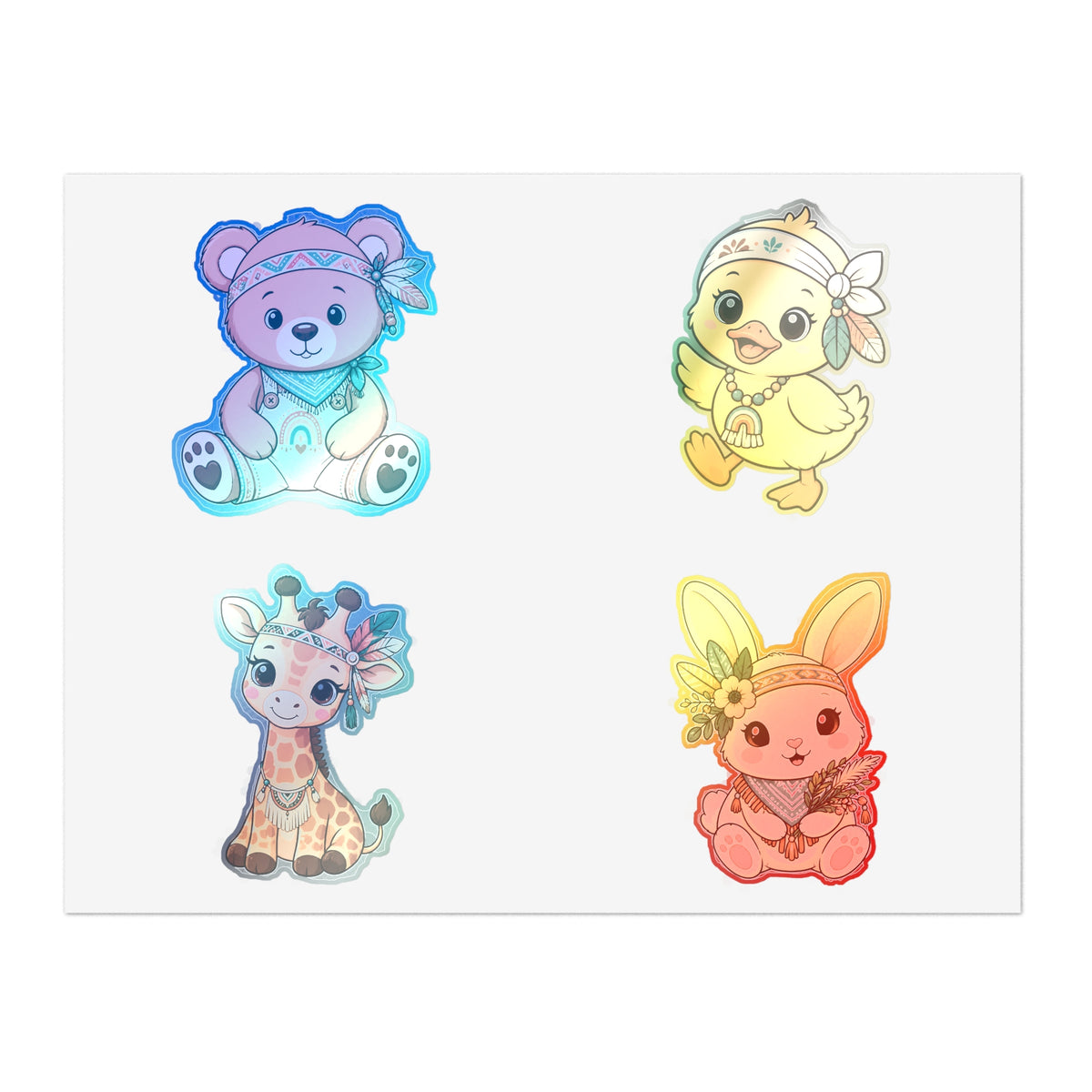 Cute Boho Animals Sticker Sheets