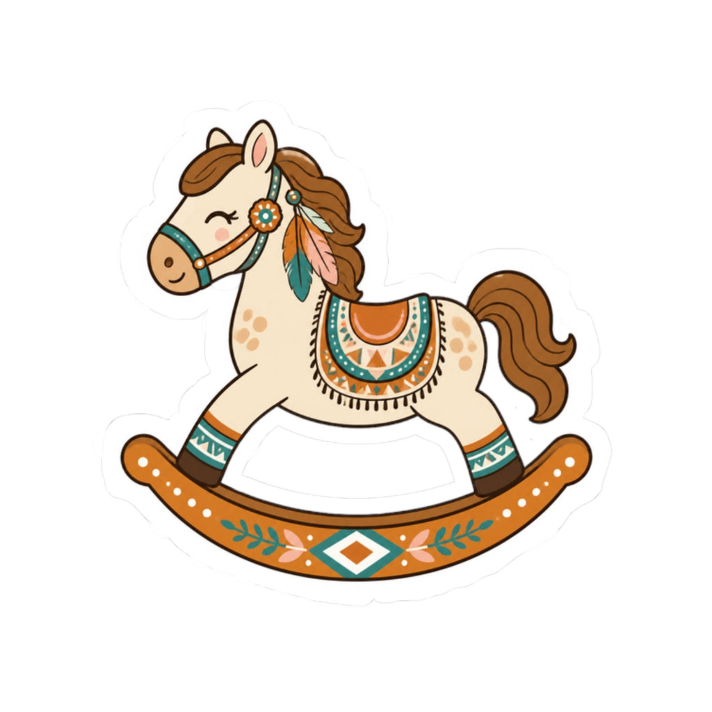 Boho Rocking Horse Kiss-Cut Sticker